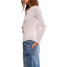 Free People We The Free Jamie V-Neck Long Sleeve Henley Top