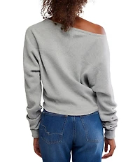 Free People We The Free Jess Boat Neck Long Sleeve Thermal Knit Top