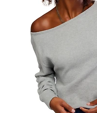 Free People We The Free Jess Boat Neck Long Sleeve Thermal Knit Top