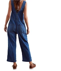 Free People We The Free Jude Square Neck Sleeveless Denim Jumpsuit