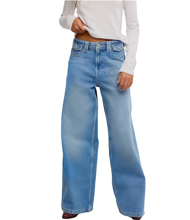 Free People We The Free Kellee High Rise Ultra Wide Leg Jeans