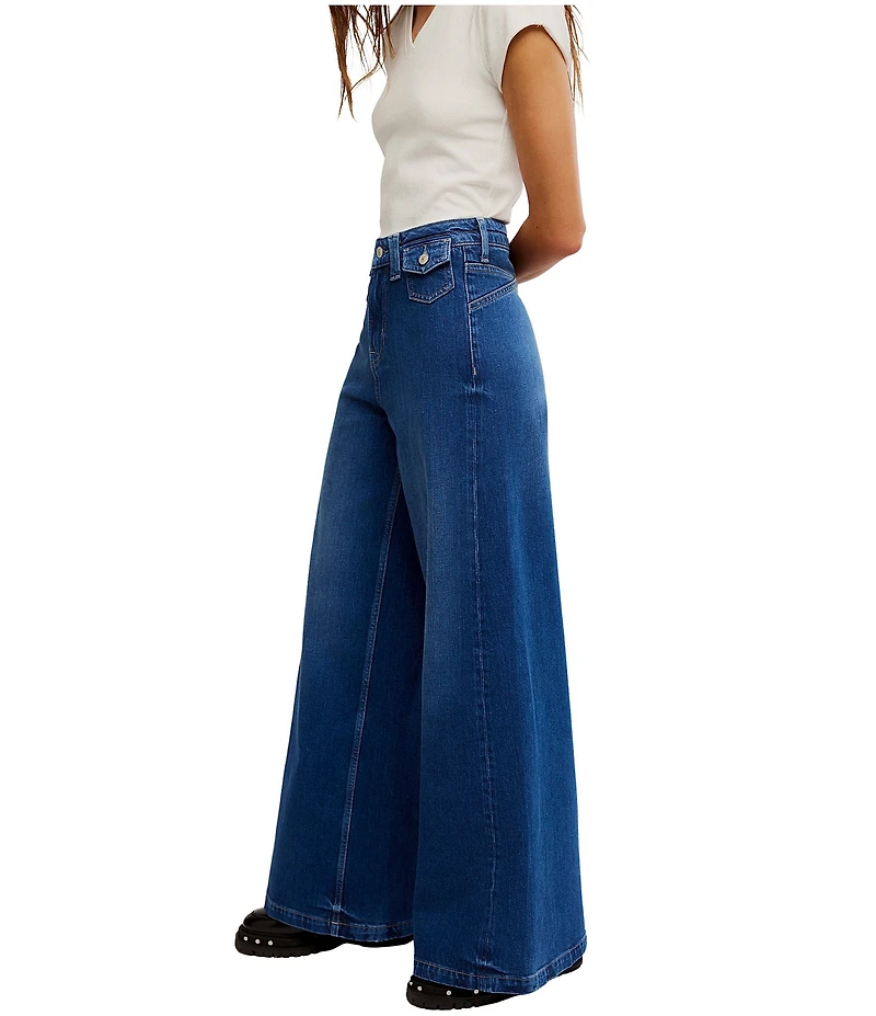 Free People We The Free Kellee High Rise Ultra Wide Leg Jeans