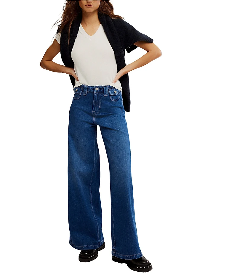 Free People We The Free Kellee High Rise Ultra Wide Leg Jeans