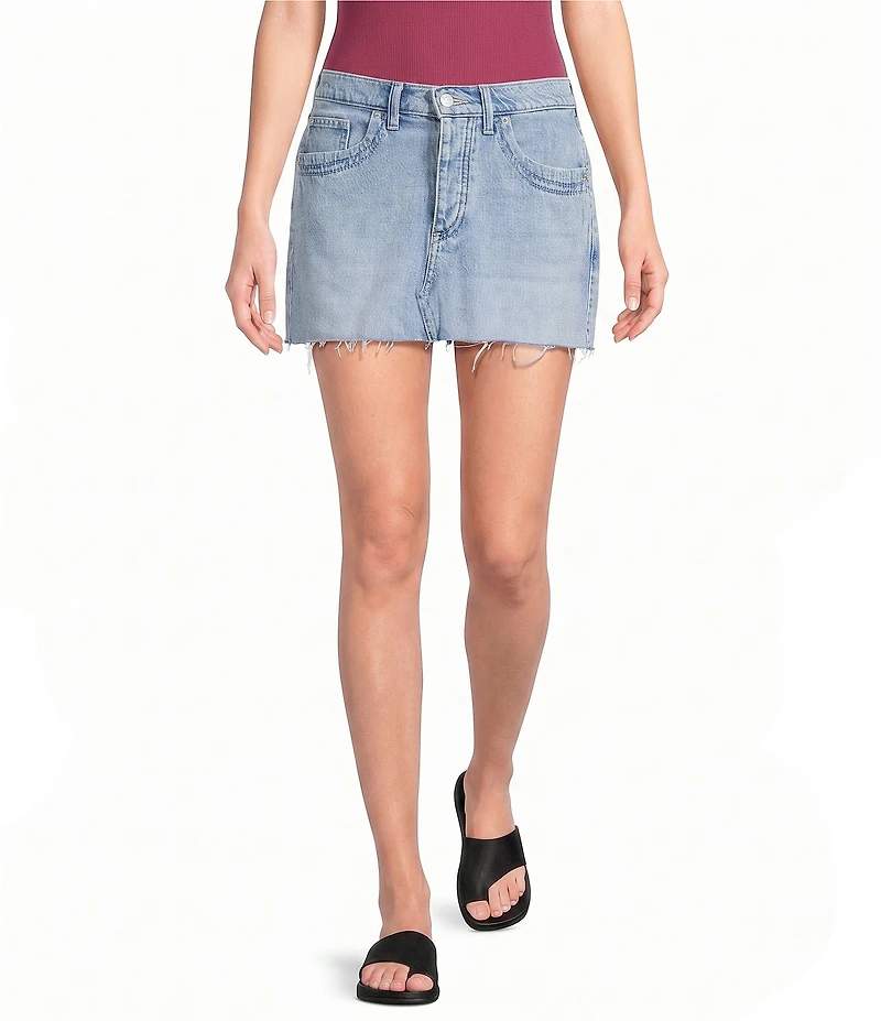 Free People We The Free Lainey Low-Rise Denim Mini Skirt