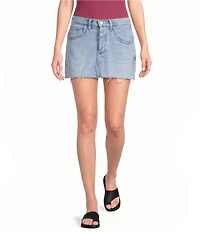 Free People We The Free Lainey Low-Rise Denim Mini Skirt