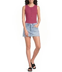 Free People We The Free Lainey Low-Rise Denim Mini Skirt