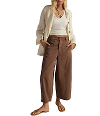 Free People We The Free Laydown Chino High-Rise Wide-Barrel Leg Pants