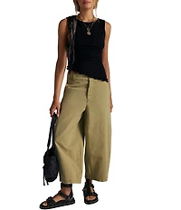 Free People We The Free Laydown Chino High-Rise Wide-Barrel Leg Pants
