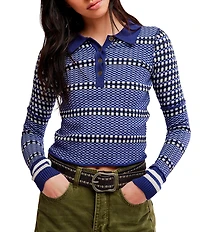 Free People We The Free Level Up Swift Collared Long Sleeve Top