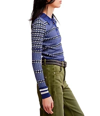 Free People We The Free Level Up Swift Collared Long Sleeve Top