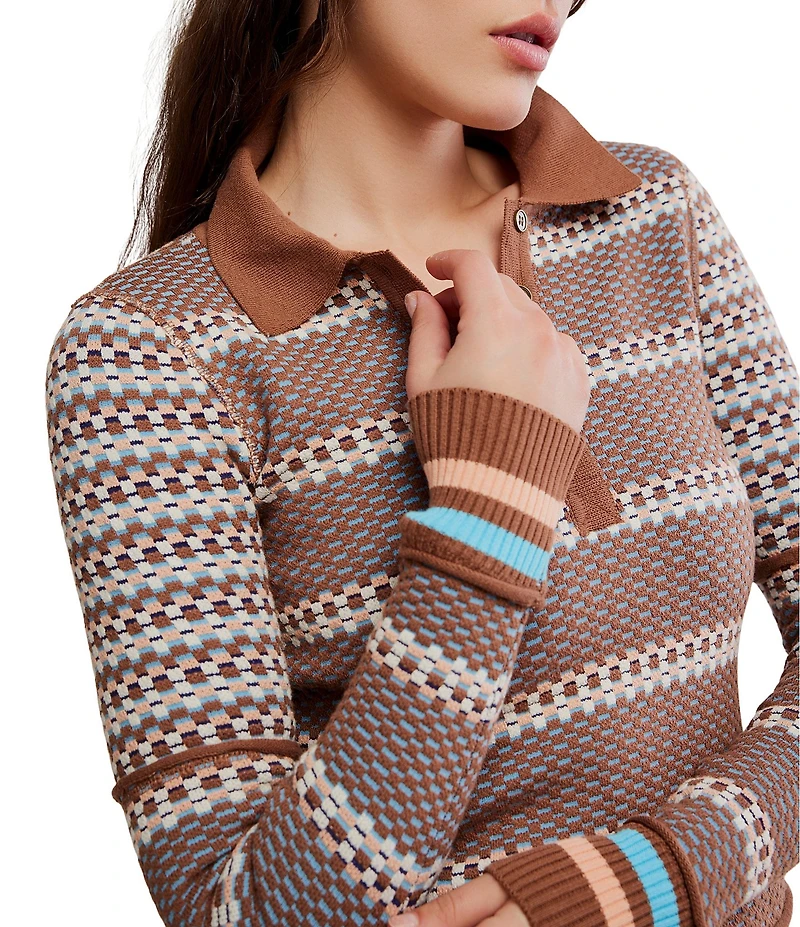 Free People We The Free Level Up Swift Collared Long Sleeve Top