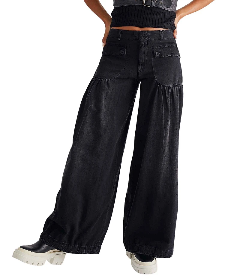 Free People We The Free Lotus Mid-Rise Balloon Leg Denim Jeans