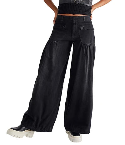 Free People We The Free Lotus Mid-Rise Balloon Leg Denim Jeans