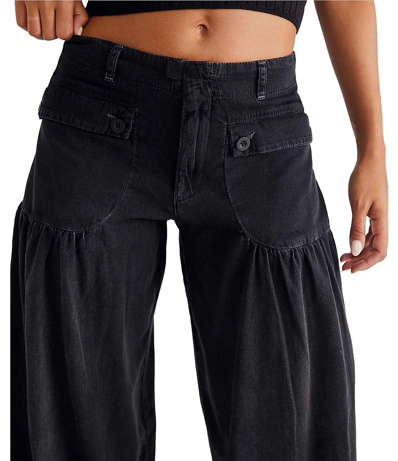 Free People We The Free Lotus Mid-Rise Balloon Leg Denim Jeans