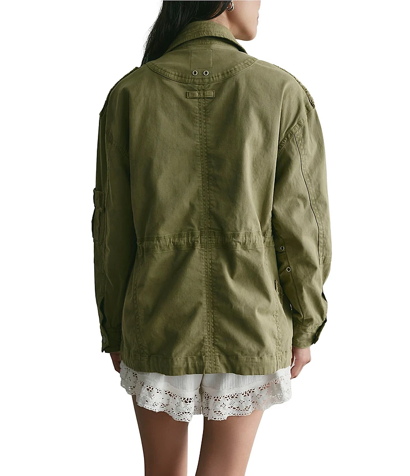 Free People We The Free Marlo Funnel-Neck Long Sleeve Surplus Jacket