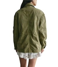 Free People We The Free Marlo Funnel-Neck Long Sleeve Surplus Jacket