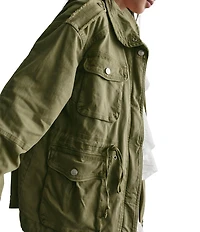 Free People We The Free Marlo Funnel-Neck Long Sleeve Surplus Jacket