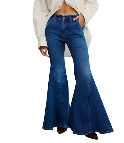 Free People We The Free Marque Mid-Rise Flare Jeans