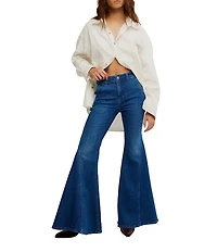 Free People We The Free Marque Mid-Rise Flare Jeans