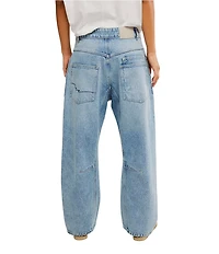 Free People We The Free Minimalist Moxie Low-Rise Barrel-Leg Denim Jeans