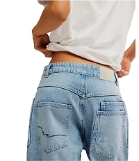 Free People We The Free Minimalist Moxie Low-Rise Barrel-Leg Denim Jeans