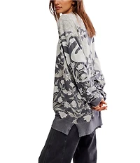 Free People We The Free Nouvelle Printed Crew Neck Long Sleeve Sweater