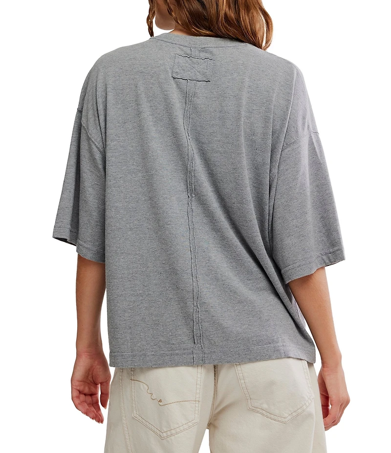 Free People We The Free Perfect Oversized Heathered Crew Neck Short Sleeve Tee