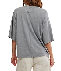 Free People We The Free Perfect Oversized Heathered Crew Neck Short Sleeve Tee