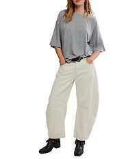 Free People We The Free Perfect Oversized Heathered Crew Neck Short Sleeve Tee