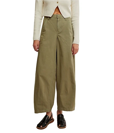 Free People We The Free Rylee Chino Mid Rise Wide Leg Crop Pant