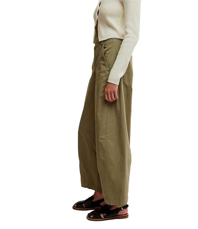 Free People We The Free Rylee Chino Mid Rise Wide Leg Crop Pant