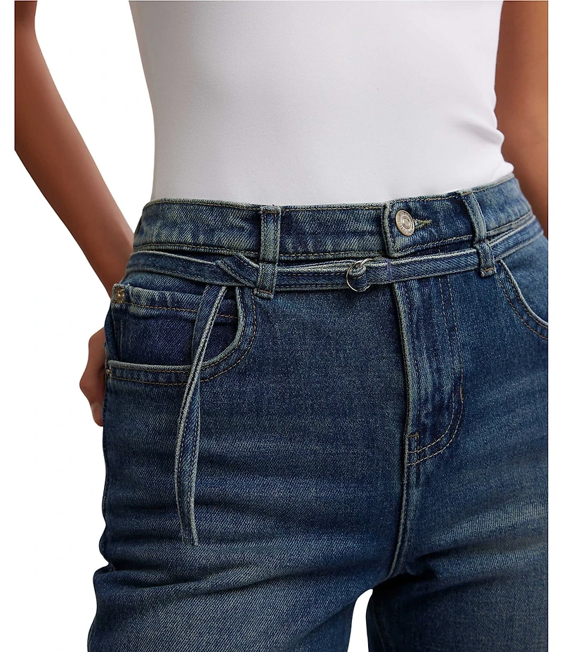 Free People We The Free Sabine Slim Bootcut Denim Self-Tie Belt Jeans