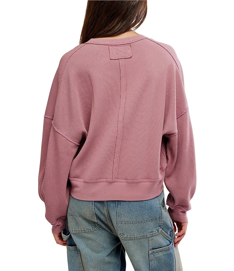 Free People We The Free Skyline Crew Neck Long Sleeve Oversized Tee