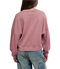 Free People We The Free Skyline Crew Neck Long Sleeve Oversized Tee