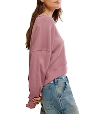 Free People We The Free Skyline Crew Neck Long Sleeve Oversized Tee