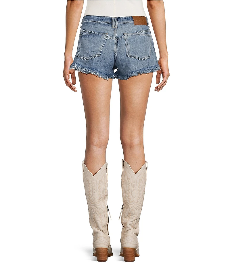 Free People We The Free Sparks Fly Mid-Rise A-Line Denim Shorts