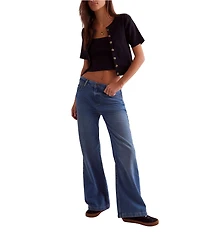 Free People We The Free Stride Low Slung Wide Leg Jeans