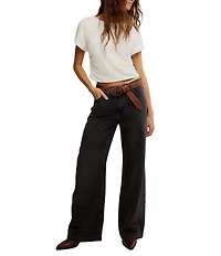 Free People We The Free Stride Low Slung Wide Leg Jeans