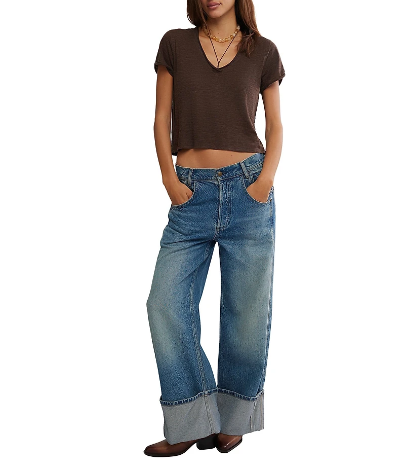 Free People We The Free Take 2 V-Neck Short Sleeve Tee