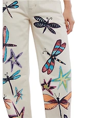 Free People We The Free Tennessee Dragonfly Printed Low-Rise Denim Boyfriend Jeans