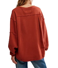 Free People We The Free Total Eclipse Rib Knit Crew Neck Long Sleeve Top