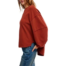 Free People We The Free Total Eclipse Rib Knit Crew Neck Long Sleeve Top