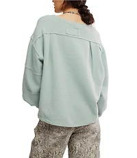Free People We The Free Total Eclipse Rib Knit Crew Neck Long Sleeve Top