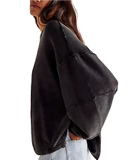 Free People We The Free Total Eclipse Rib Knit Crew Neck Long Sleeve Top