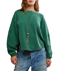 Free People We The Free Total Eclipse Rib Knit Crew Neck Long Sleeve Top