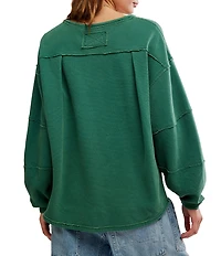 Free People We The Free Total Eclipse Rib Knit Crew Neck Long Sleeve Top