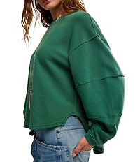 Free People We The Free Total Eclipse Rib Knit Crew Neck Long Sleeve Top