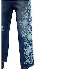 Free People We the Free Willow Floral Embroidered Mid Rise Boyfriend Jeans