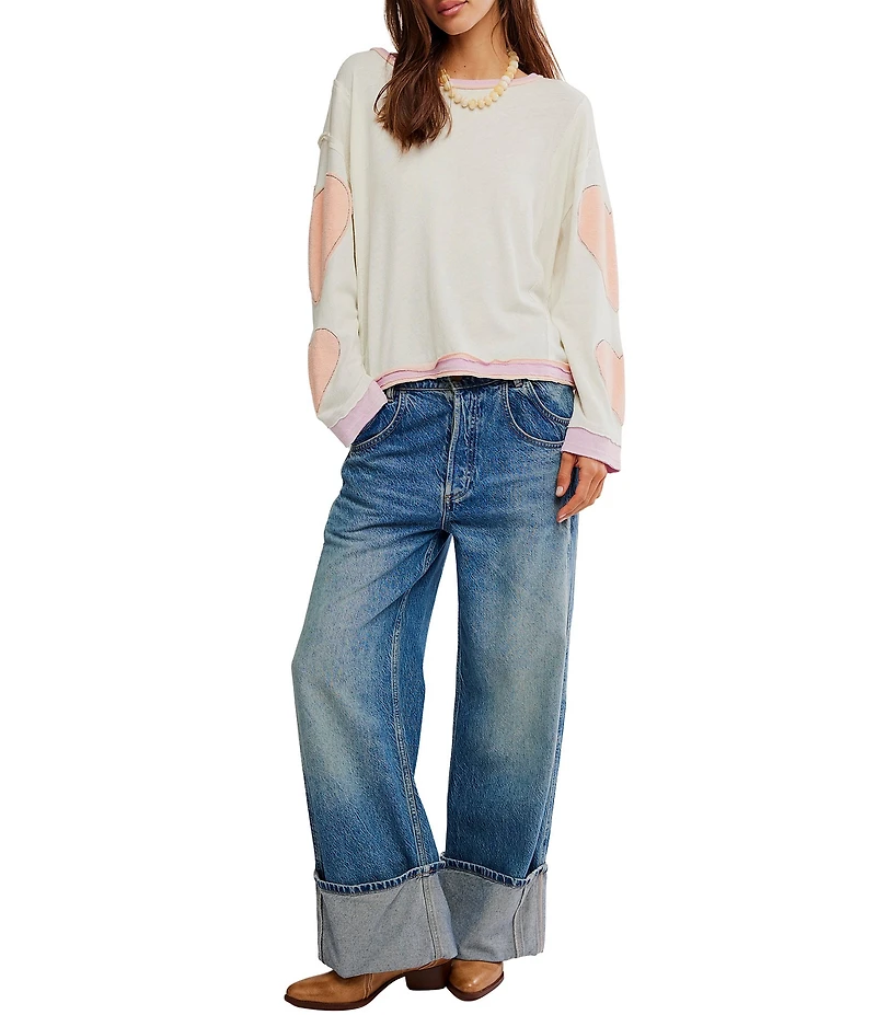 Free People We The Free You're A Star Scoop Neck Long Sleeve Tee