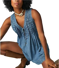 Free People Webster V Neck Sleeveless Romper
